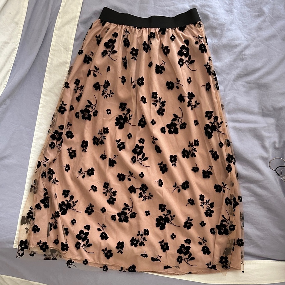 Floral Black and Tan Women's Skirt
